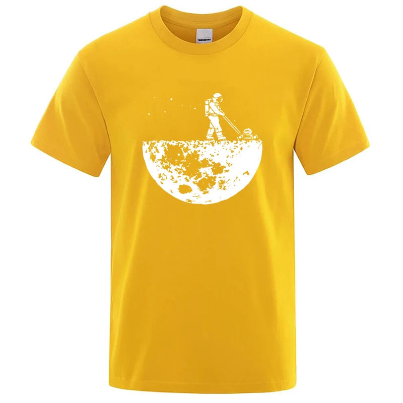 Men T-shirt High Quality Funny Cotton Blend Lunar Cleaner Printing Casual Cool Loose O-neck Male for MenT-shirt Hip Hop Tees Quick Pick Grocers